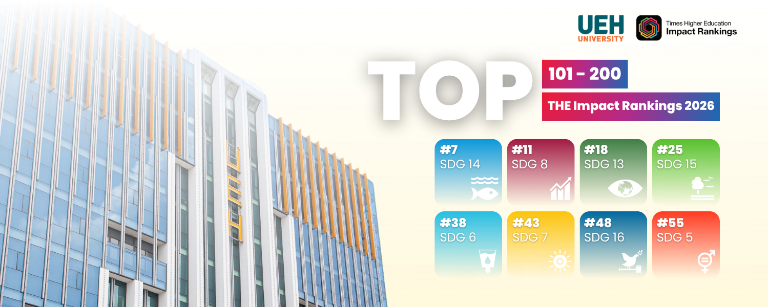 The Sustainability Impact Ratings 2026: UEH vào Top 101-200 Đại học thế giới đóng góp cho 17 mục tiêu phát triển bền vững