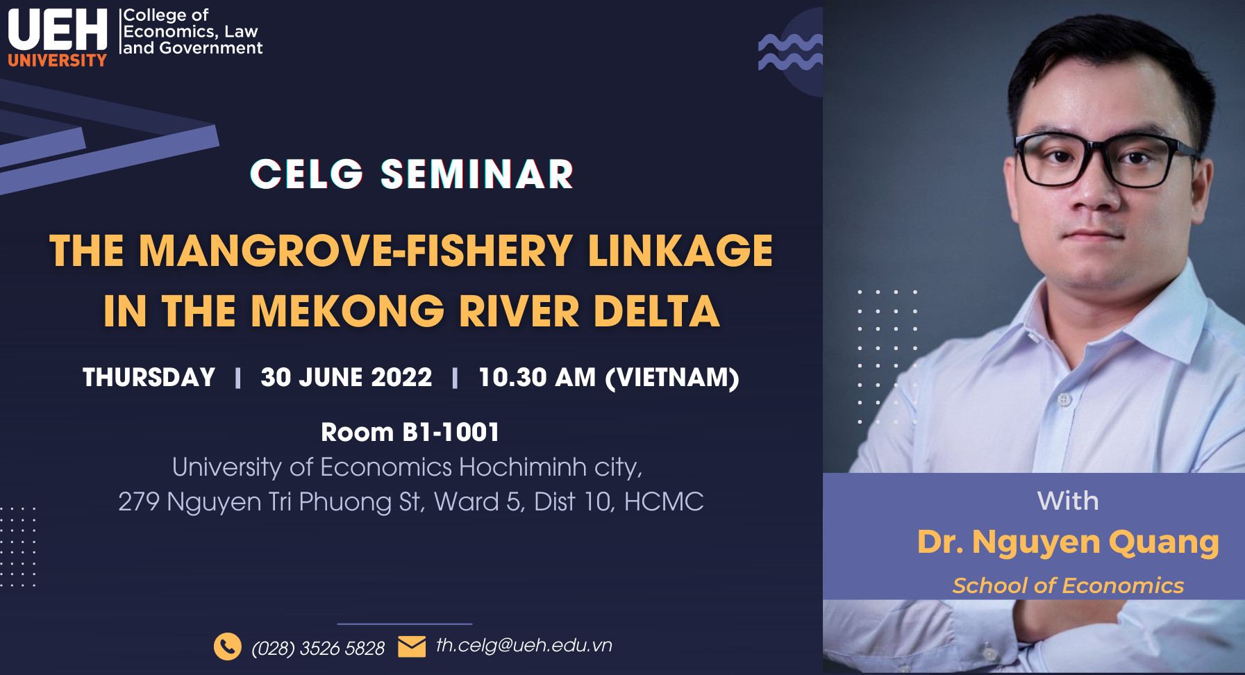 CELG Seminar: "The Mangrove-Fishery Linkage In The Mekong River Delta"