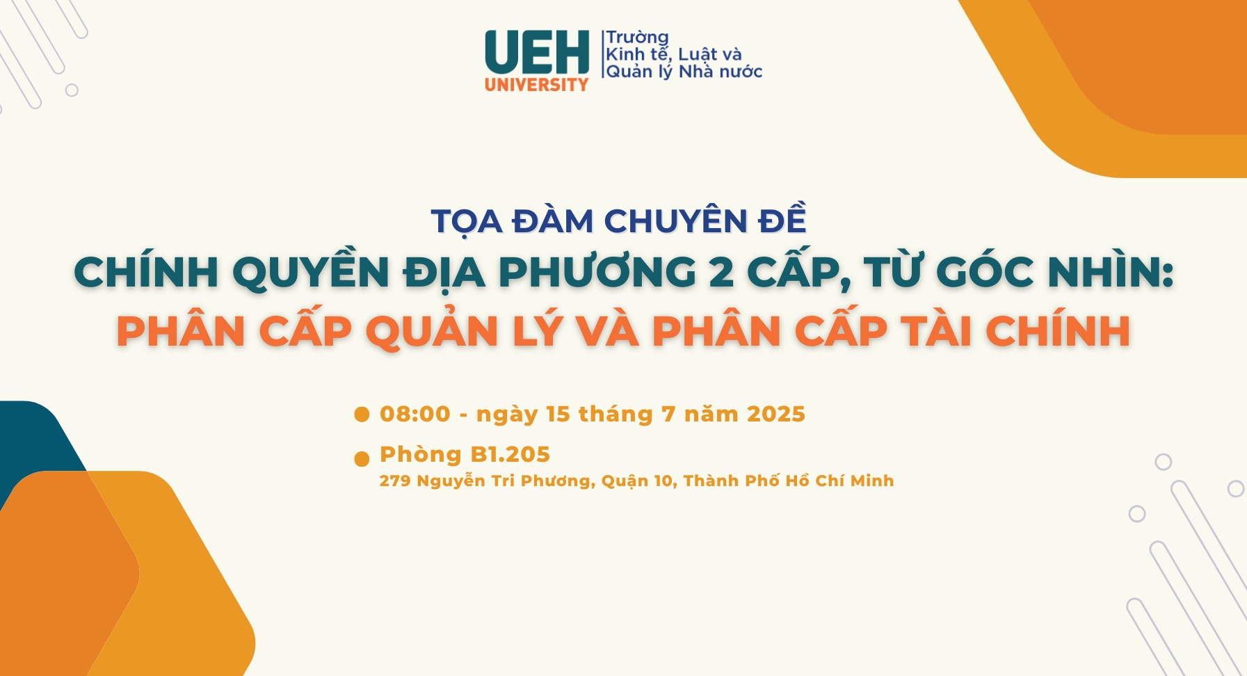 Tọa đàm chuyên đề: "Chính quyền địa phương hai cấp: dưới góc nhìn phân cấp quản lý và phân cấp tài chính" - Kiến tạo tương lai hành chính địa phương hiện đại